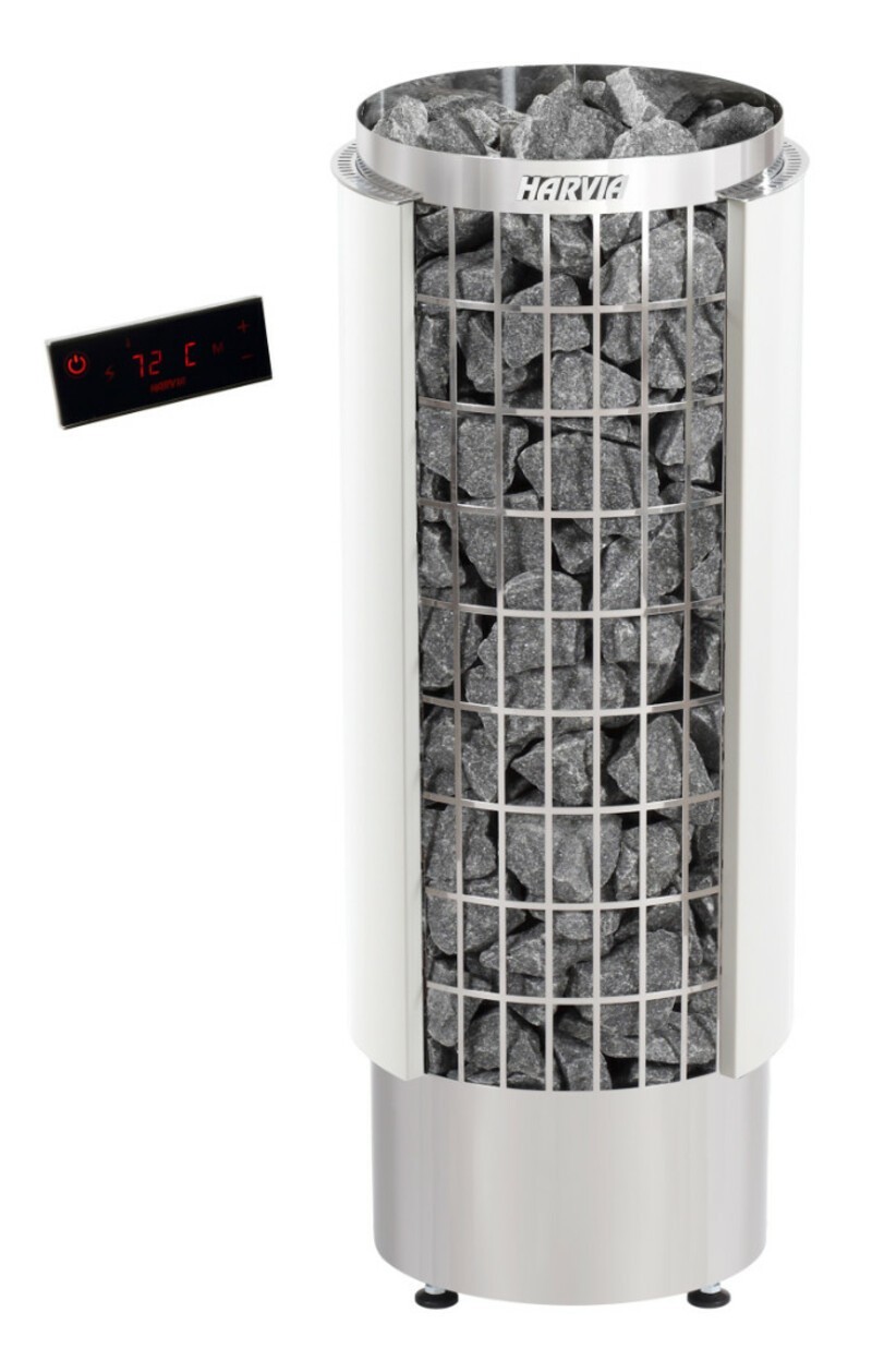 Печь электрическая Harvia Cilindro PC110VHEE White (белая, полузакрытый кожух, выносной пульт в комплекте)